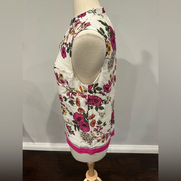 Elie Tahari Wylie Floral Sleeveless Blouse Top Size Women's Medium - Picture 3 of 11